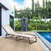 Cream Recline Mesh Lounge, Outdoor Breathable Chaise Bed for Supreme Relaxation & Comfort