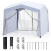 Pop up Canopy Tent wiht 4 Sidewalls Mesh Netting Wheeled Bag