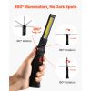 Rechargeable LED Work Light, 1200 mAh, Magnetic Mechanic Flashlight with Magnetic Base, 360° Rotation, 5 Lighting Modes