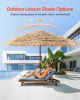 Tiki Umbrella, 9 ft Thatched Patio Umbrella with Tilt, Hawaiian Style Beach Parasol with Durable PP Thatch and 8 Metal Ribs