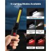 Rechargeable LED Work Light, 1200 mAh, Magnetic Mechanic Flashlight with Magnetic Base, 360° Rotation, 5 Lighting Modes