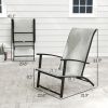 Set of 2 Outdoor Dining Chairs with High Back, Armrests, Folding Patio Chairs for Patio, Lawn, Camping, Gray