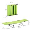 Folding Chaise Lounge, 5-Level Adjustable Chaise, with Headrest and Breathable Mesh seat, for Beach Patio or Deck, Green
