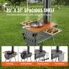 Wood Stove, 118 inch, Alloy Steel Camping Tent Stove, Portable Wood Burning Stove with Chimney Pipes & Gloves