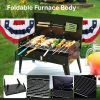"Portable Folding Charcoal Grill - Windproof Toolbox Design with 3 Height Modes for Camping & Picnics"