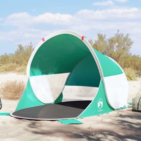 vidaXL Beach Tent Sea Green Pop-up Waterproof (Color: Green)