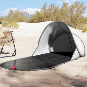 vidaXL Beach Tent Gray Pop-up Waterproof (Color: Gray)