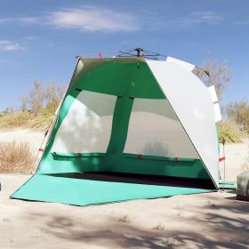 vidaXL Beach Tent 3-Person Sea Green Quick Release Waterproof (Color: Green)