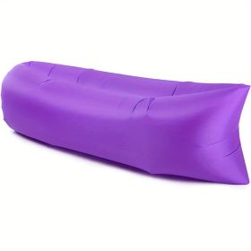 Inflatable Lounger, Portable,Waterproof For Backyard Lakeside Beach Traveling Camping Picnics & Music Festivals Camping, Lazy Inflatable Sofa (Color: Purple)