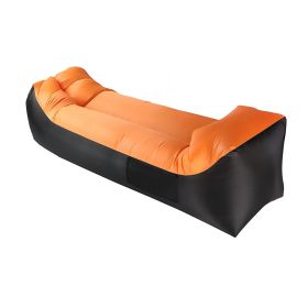 Inflatable Lounger, Portable,Waterproof For Backyard Lakeside Beach Traveling Camping Picnics & Music Festivals Camping, Lazy Inflatable Sofa (Color: Black+orange)