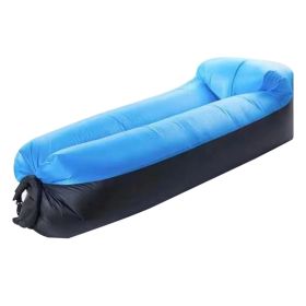 Inflatable Lounger, Portable,Waterproof For Backyard Lakeside Beach Traveling Camping Picnics & Music Festivals Camping, Lazy Inflatable Sofa (Color: Black+blue)