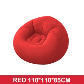 Flocking Flocking Sofa Chair Large Lazy Inflatable Sofas Chair Bean Bag Sofa For Outdoor Lounger Seat Living Room Camping Travel (Ships From: China, Color: Red)