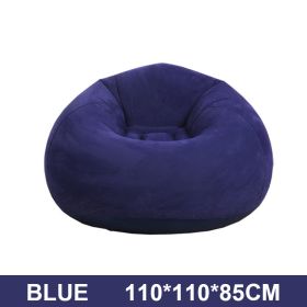 Flocking Flocking Sofa Chair Large Lazy Inflatable Sofas Chair Bean Bag Sofa For Outdoor Lounger Seat Living Room Camping Travel (Ships From: China, Color: Blue)