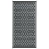 Reversible Outdoor Rug, Waterproof Plastic Straw with Carry Bag, 9' x 18', Black & Gray Lantern