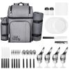Picnic Backpack, Beach Picnic Backpack Bag for 4 Person with Insulated Cooler Compartment, Detachable Bottle/Wine Holder, Lightweight Blanket