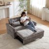 58.27 Inch 3-in-1 Loveseat Sofa Bed - Chenille Fabric Pull-Out Couch Sleeper - Full KD Back Frame, Seat Frame