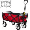 Collapsible Wagon Cart ; Folding Wagon Cart ;  176 lbs Load Beach Wagon Oversized Wheels;  Portable Folding Wagon Adjustable Handles for Beach;  Garde