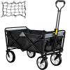 Collapsible Wagon Cart ; Folding Wagon Cart ;  176 lbs Load Beach Wagon Oversized Wheels;  Portable Folding Wagon Adjustable Handles for Beach;  Garde