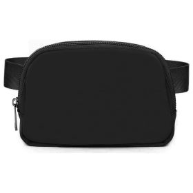 Sport Fanny Pack Unisex Waist Pouch Belt Bag Purse Chest Bag for Outdoor Sport Travel Beach Concerts Travel 20.86in-35.03in Waist Circumference (Color: Black)