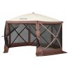 Pop Up Gazebo Tent, Pop-Up Screen Tent 6 Sided Canopy Sun Shelter with 6 Removable Privacy Wind Cloths & Mesh Windows