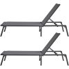 Chaise Lounge Chairs Outdoor, Aluminum Patio Lounge Chairs with Adjustable 5-Position