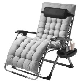 Zero Gravity Chair, 33 inch Zero Gravity Recliner Lounge Chair for Indoor and Outdoor, Adjustable Anti Gravity Chair with Cushion, Headrest, Footrest (Width: 33", Color: Gray)