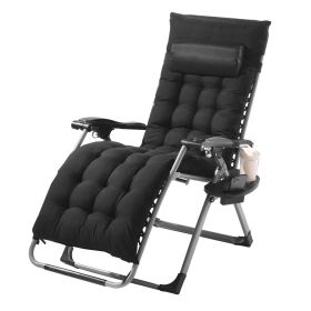 Zero Gravity Chair, 26 inch Zero Gravity Recliner Lounge Chair for Indoor and Outdoor, Adjustable Anti Gravity Chair with Cushion, Headrest, Footrest (Width: 26", Color: Black)