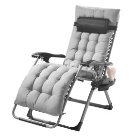 Zero Gravity Chair, 26 inch Zero Gravity Recliner Lounge Chair for Indoor and Outdoor, Adjustable Anti Gravity Chair with Cushion, Headrest, Footrest (Width: 26", Color: Gray)