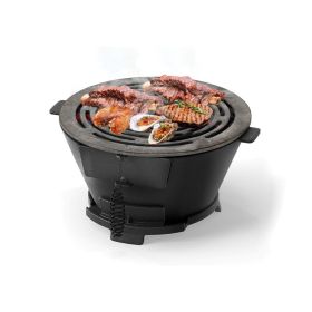 Outdoor Portable Charcoal Hibachi Grill with Grill Grate (type: Style A, Color: Black)