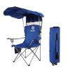Oversized Camping Chair with Canopy Heavy Duty Folding Outdoor Chair with Armrest Cup Holder and Carry Bag Portable Camp Chair for Beach Fishing Picni