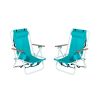 2PFCS Folding Beach Chairs 23"x21.7"x31.5" 4-Position Adjustable Steel Frame Oxford Cloth 264lbs Capacity Lightweight Portable Outdoor Lounge Chairs f