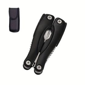"Heavy Duty Camping Multi-Tool - Stainless Steel Pliers with Knife, Saw & Emergency Tools" (Color: Black camping outdoor)
