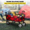 Collapsible Wagon Cart ; Folding Wagon Cart ;  176 lbs Load Beach Wagon Oversized Wheels;  Portable Folding Wagon Adjustable Handles for Beach;  Garde