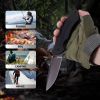 Portable Drop-Point Knife, Black/Green, 21.5cm Total Length - Ideal for Camping & Everyday Carry
