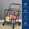 Heavy Duty Folding Utility Shopping Double Cart