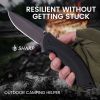 Portable Drop-Point Knife, Black/Green, 21.5cm Total Length - Ideal for Camping & Everyday Carry