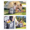Picnic Backpack, Beach Picnic Backpack Bag for 4 Person with Insulated Cooler Compartment, Detachable Bottle/Wine Holder, Lightweight Blanket