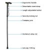 Travel Folding Trekking Hiking Pole,Collapsible Cane Adjustable Walking Stick Portable Mobility Aid for Women Men Hikers Gift,Black