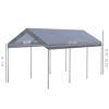10' x 20' Carport, Portable Garage & Patio Canopy Tent Storage Shelter, Adjustable Height, Anti-UV Cover for Car, Truck