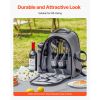 Picnic Backpack, Beach Picnic Backpack Bag for 2 Person with Insulated Cooler Compartment, Detachable Bottle/Wine Holder, Lightweight Blanket