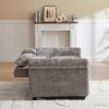 58.27 Inch 3-in-1 Loveseat Sofa Bed - Chenille Fabric Pull-Out Couch Sleeper - Full KD Back Frame, Seat Frame