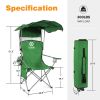 Oversized Camping Chair with Canopy Heavy Duty Folding Outdoor Chair with Armrest Cup Holder and Carry Bag Portable Camp Chair for Beach Fishing Picni