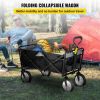 Collapsible Wagon Cart ; Folding Wagon Cart ;  176 lbs Load Beach Wagon Oversized Wheels;  Portable Folding Wagon Adjustable Handles for Beach;  Garde