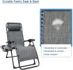 Zero Gravity Chair Patio Folding Lawn Lounge Chairs Outdoor Foldable Camp Reclining Lounge Chair with sidetable for Backyard Porch Swimming Poolside a