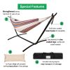 Double Hammock with Space Saving Steel Stand Includes Portable Carrying Case and Head Pillow, 450 Pounds Capacity